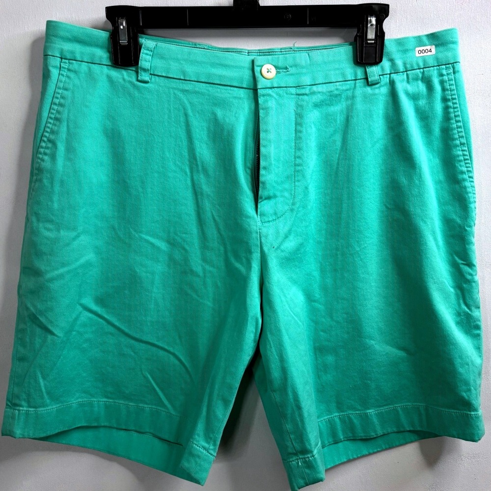 Southern Tide Mens Classic Fit Chino Shorts Green Cotton Stretch Size 36
